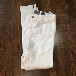 White high waist ankle length cute jeans